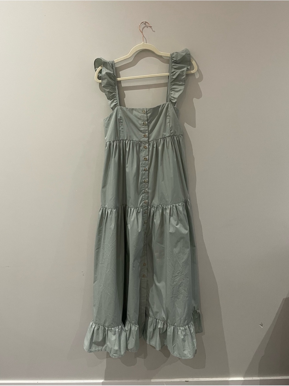En Saison Sage Green Ruffle-Strap Tiered Maxi Dress - Picture 5 of 8